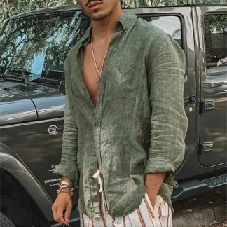 Solid Long Sleeve Shirt with Lightweight Fabric