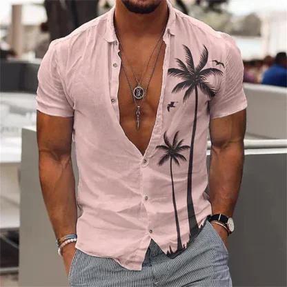 Lightweight Shirt with Coconut Silhouette Print - Image 3