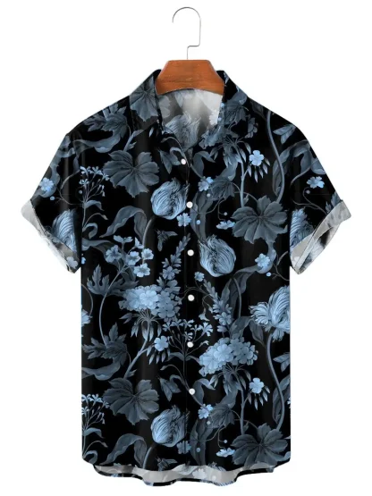 Tropical Print Shirt with Short Sleeve - Image 4