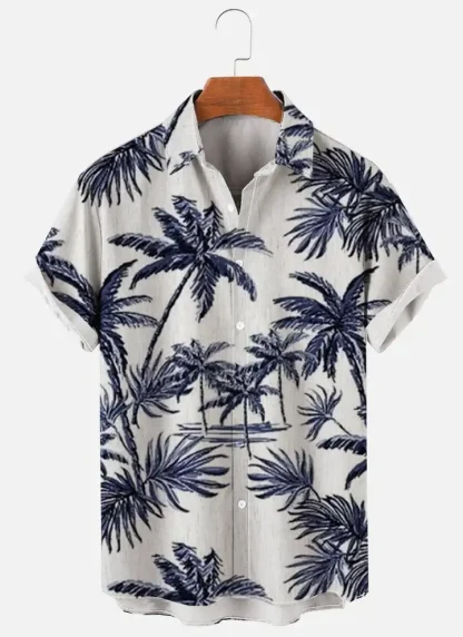 Tropical Print Shirt with Short Sleeve - Image 3