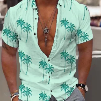 Summer Shirt with Coconut Tree Print