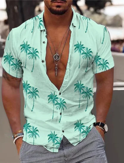 Summer Shirt with Coconut Tree Print
