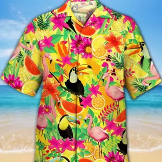 Vibrant Tropical Print Shirt for Men