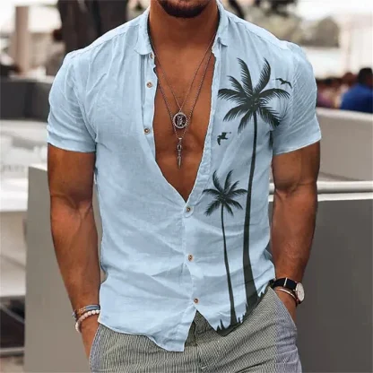 Lightweight Shirt with Coconut Silhouette Print - Image 2