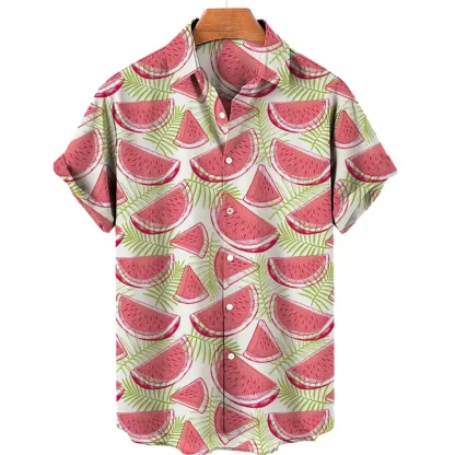 Donut Print Men's Shirt with Short Sleeve - Image 5
