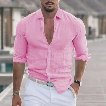 Long Sleeve Shirt with Turn Down Collar - Image 9