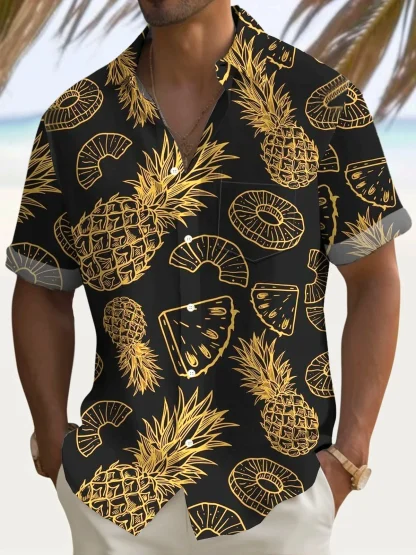 Vibrant Tropical Print Shirts with Collar - Image 4