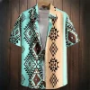 Buttoned Men's Shirt with Tribal Pattern - Image 4