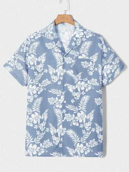 Classic Button-Up Shirt with Floral Print - Image 3