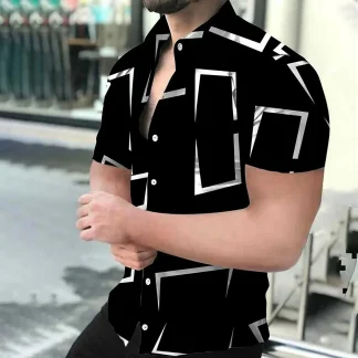 Printed Shirt with Geometric Pattern