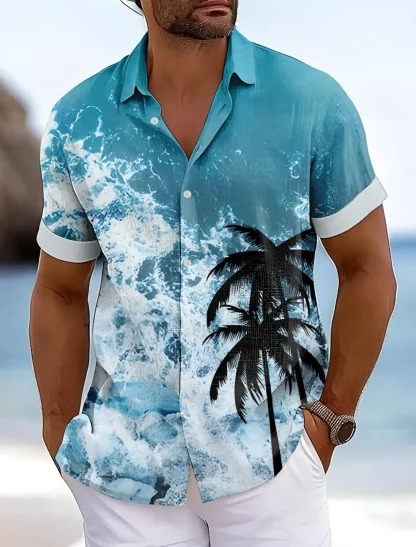 Gradient Short Sleeve Summer Shirts - Image 4