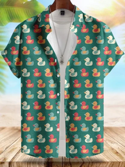 Summer Buttoned Shirt with Duck Print - Image 6