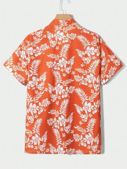 Classic Button-Up Shirt with Floral Print - Image 7
