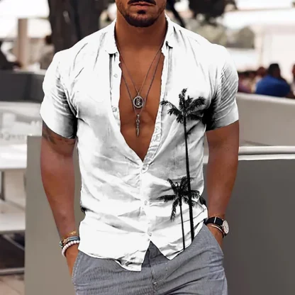 Lightweight Shirt with Coconut Silhouette Print - Image 5