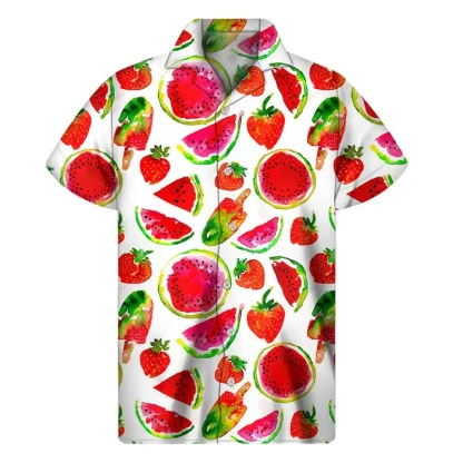 Short Sleeve Shirt with Watermelon Print - Image 7