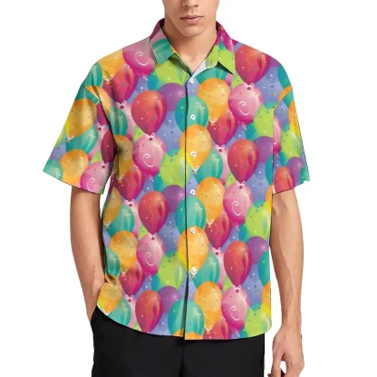 Cute Colorful Print Button Down Shirts - Image 5