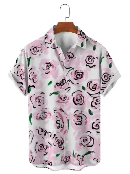 Tropical Print Shirt with Short Sleeve - Image 7
