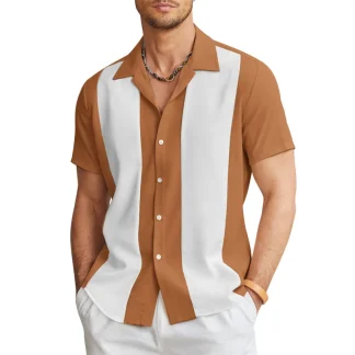 Color Block Summer Shirts wtih Collar