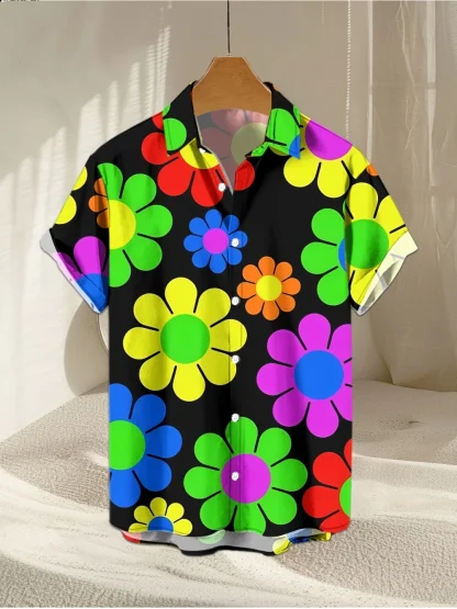 Floral Print Buttoned Summer Shirt - Image 3