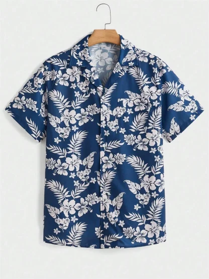 Classic Button-Up Shirt with Floral Print - Image 9