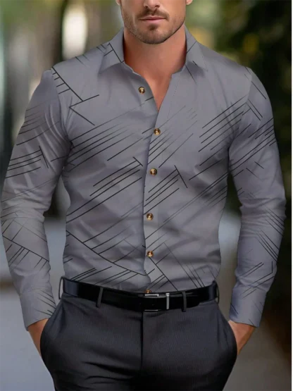 Formal Fitted Shirt with Long Sleeve - Image 2