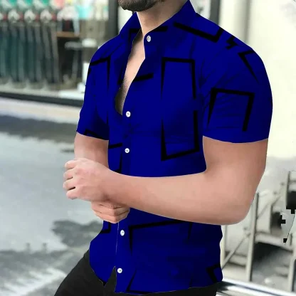 Printed Shirt with Geometric Pattern - Image 6