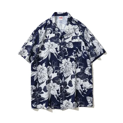 Floral Print Buttoned Shirt with Collar - Image 4