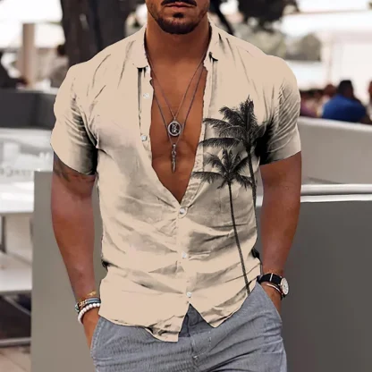 Lightweight Shirt with Coconut Silhouette Print - Image 7