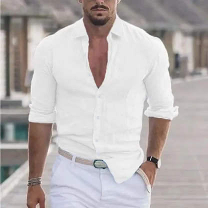 Long Sleeve Shirt with Turn Down Collar - Image 7