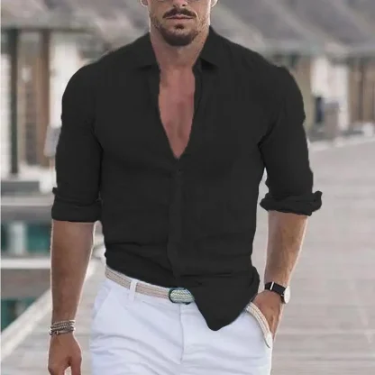 Long Sleeve Shirt with Turn Down Collar - Image 8