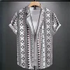Buttoned Men's Shirt with Tribal Pattern - Image 5