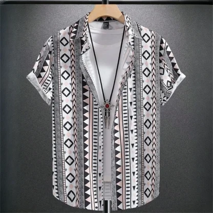 Buttoned Men's Shirt with Tribal Pattern - Image 5
