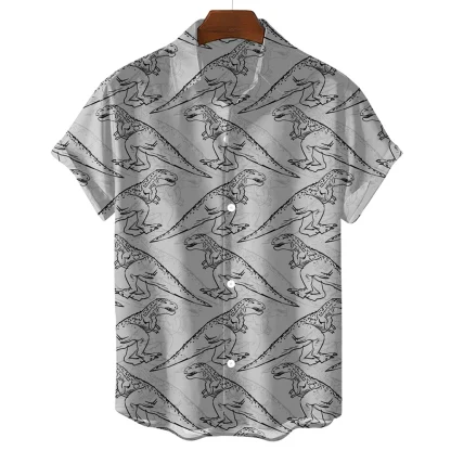 Button Up Shirt with Dinosaur Print - Image 8