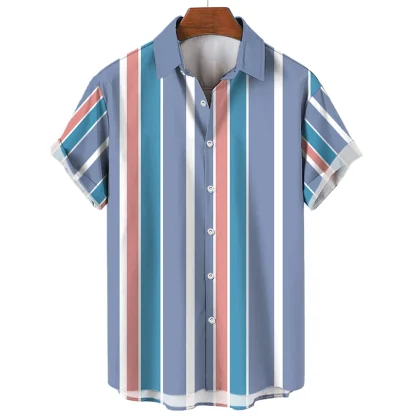 Short Sleeve Shirt with Stripe Pattern - Image 5