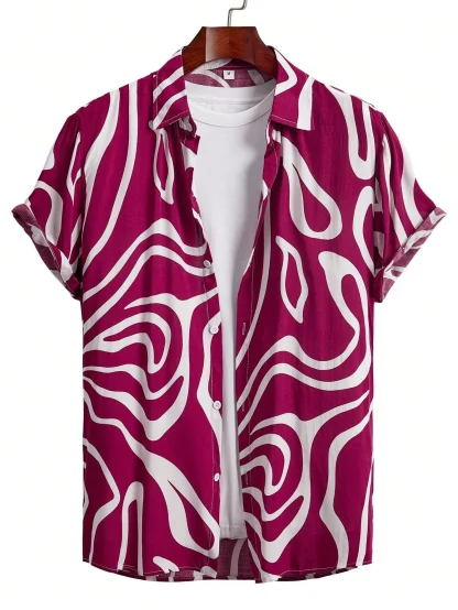 Printed Shirt with Playful Wavy Pattern - Image 5