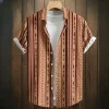 Buttoned Men's Shirt with Tribal Pattern - Image 11