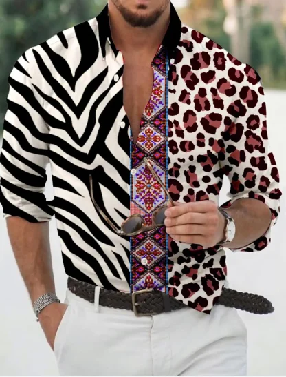 Long Sleeve Shirt with Animal Pattern Print - Image 3