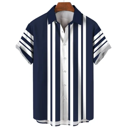 Short Sleeve Shirt with Stripe Pattern - Image 2