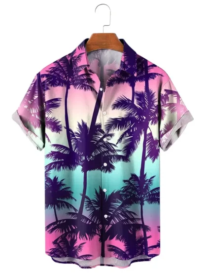 Tropical Print Shirt with Short Sleeve - Image 6