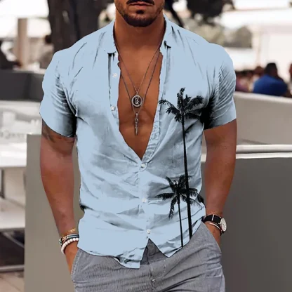 Lightweight Shirt with Coconut Silhouette Print - Image 4