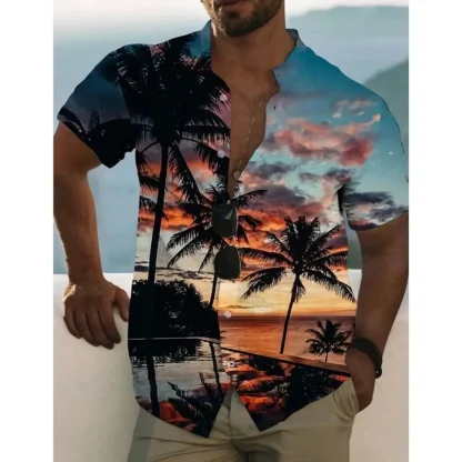 Summer Shirt with Coconut Tree Print - Image 2