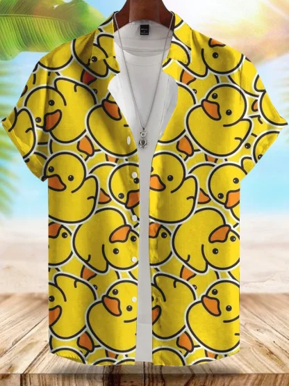Summer Buttoned Shirt with Duck Print