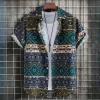 Buttoned Men's Shirt with Tribal Pattern - Image 13