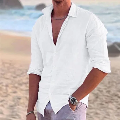 Long Sleeve Shirt with Turn Down Collar - Image 4