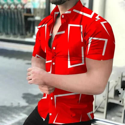 Printed Shirt with Geometric Pattern - Image 4