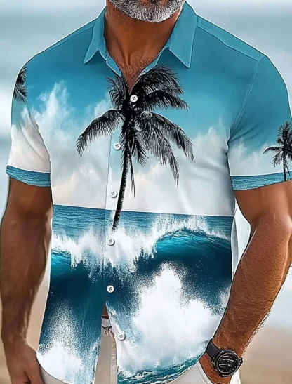 Gradient Short Sleeve Summer Shirts - Image 5