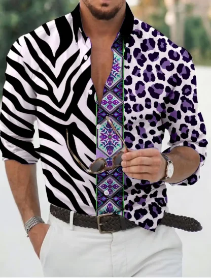 Long Sleeve Shirt with Animal Pattern Print - Image 2