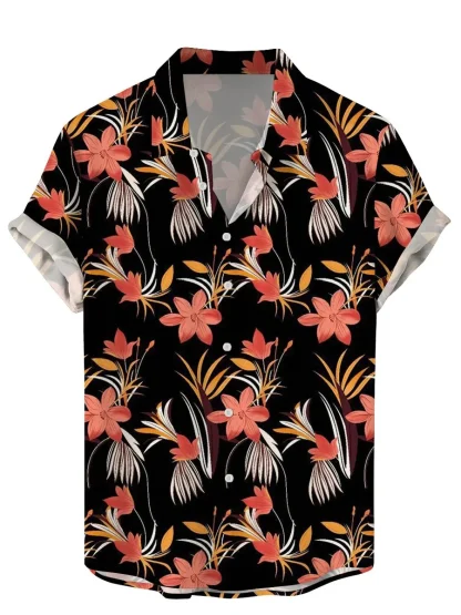 Tropical Print Shirt with Short Sleeve - Image 5