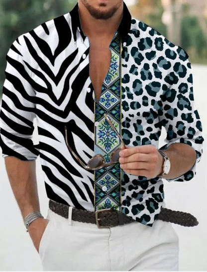 Long Sleeve Shirt with Animal Pattern Print - Image 4