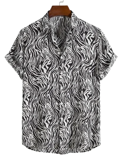 Printed Shirt with Playful Wavy Pattern - Image 4